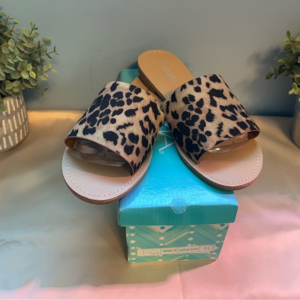Leopard Print Slide Sandals